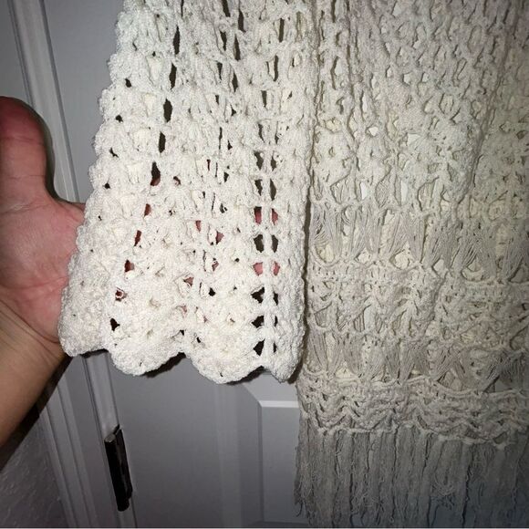 New, Boston Proper Crochet Daring Fringe Pullover Sweater - Picture 2 of 8